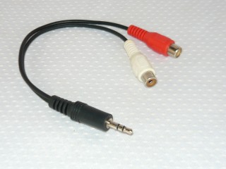 Fiche RCA femelle à Mini-Jack 3.5mm 1/8" mâle adaptateur câble audio